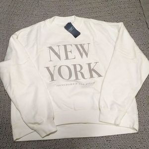 NWT Women's A&F Logo super soft sweatshirt size L